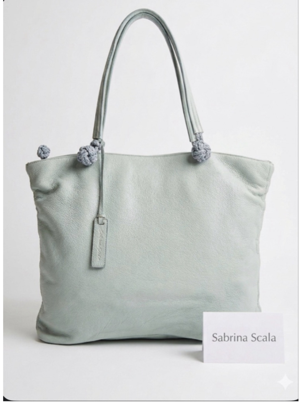 Sabrina Scala Light Blue Tote Bag